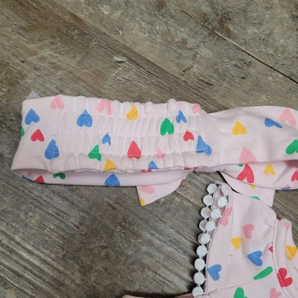 Little Me Dillard's Heart Print Girls 3 Months Jumpsuit & Headband, 2 Piece‎ Set